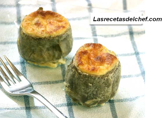 Alcachofas gratinadas con queso. Receta vegetariana